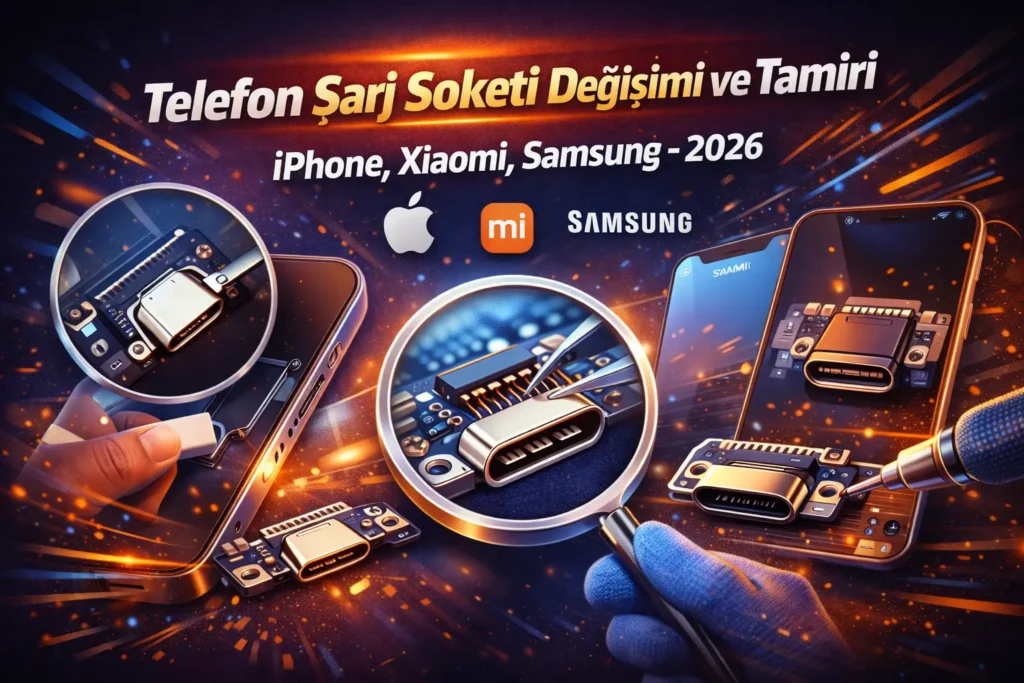 Şarj Soketi Değişimi ve tamiri iphone xiaomi samsung