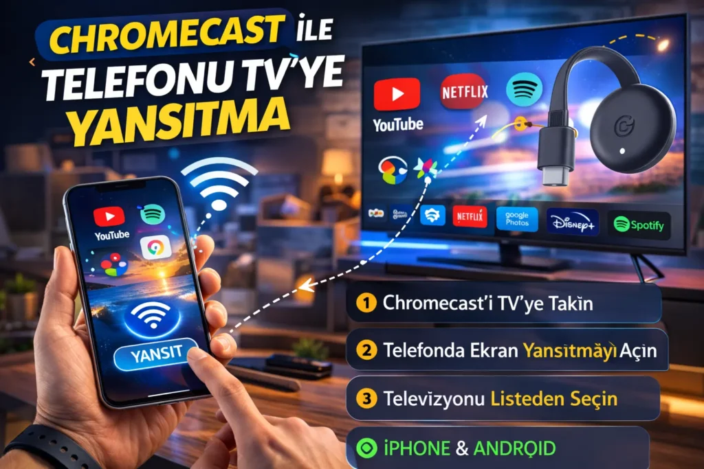telefonu televizyona yansıtma
