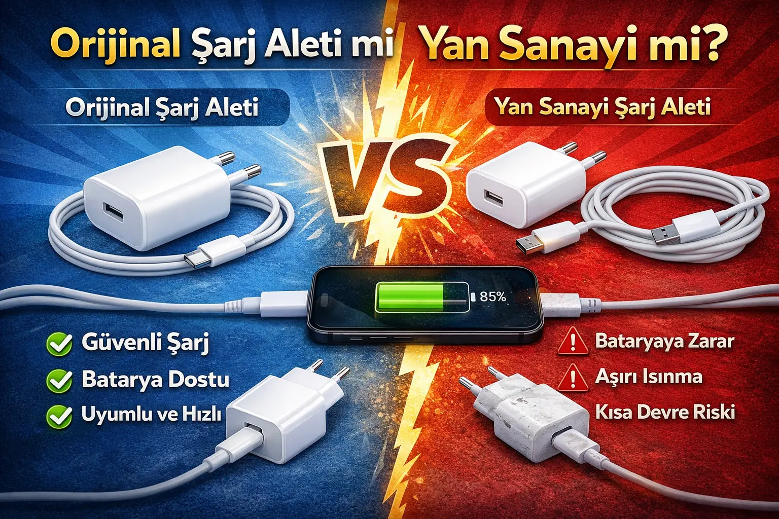 orjinal şarj aleti mi yan sanayi mi