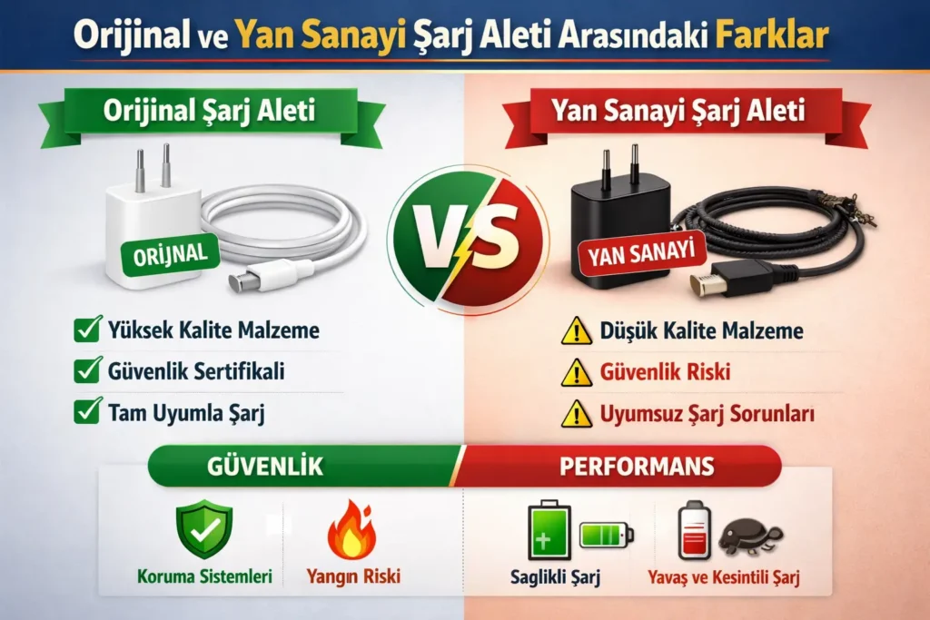 Orjinal Şarj aleti ve yan sanayi