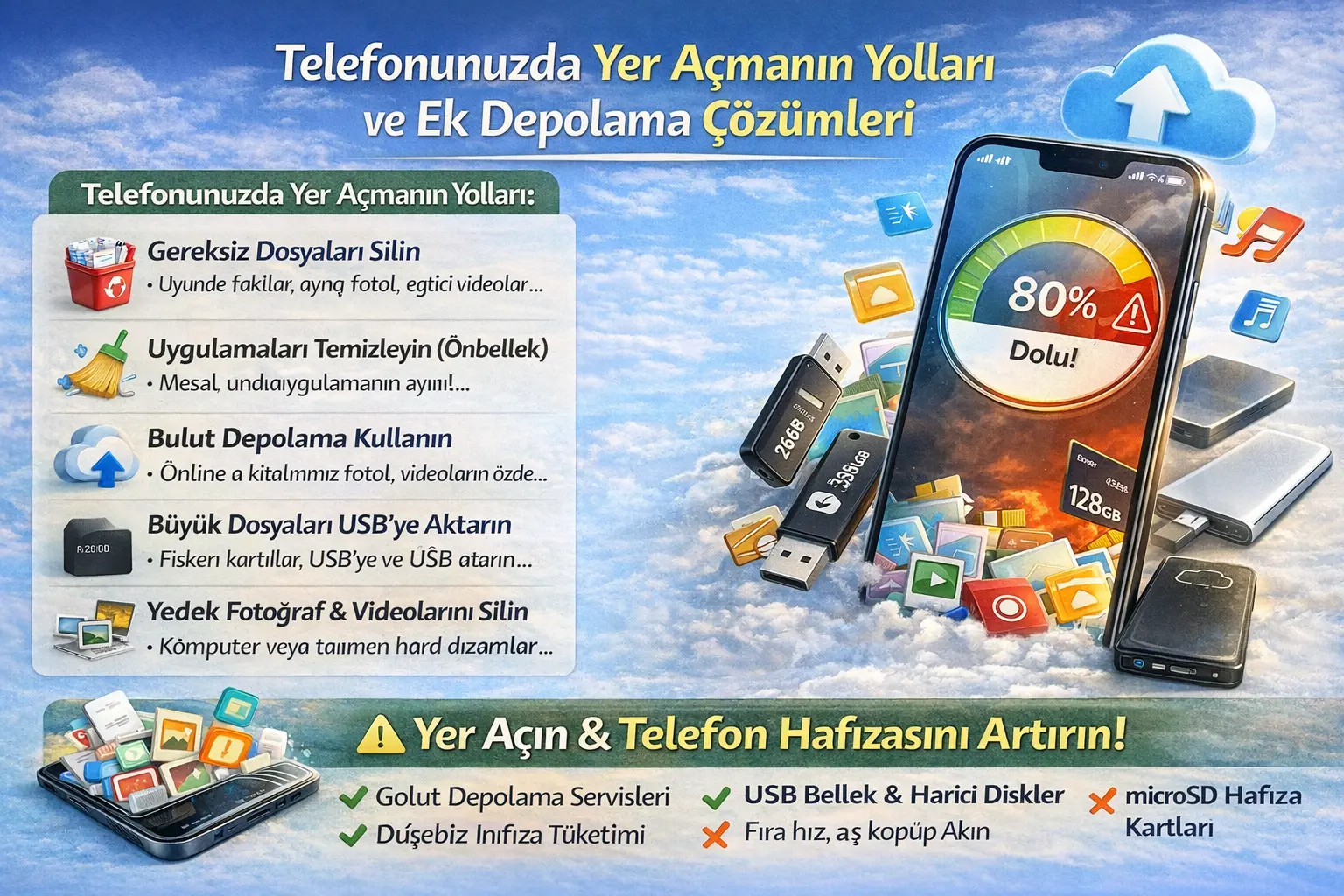 Telefonunuzda Yer Açmanın Yolları ve Ek Depolama Çözümleri